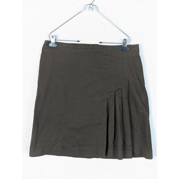 Zara Pleated Skirt Womens XL Brown Mini Office Secretary Classic Preppy Short - Picture 1 of 5